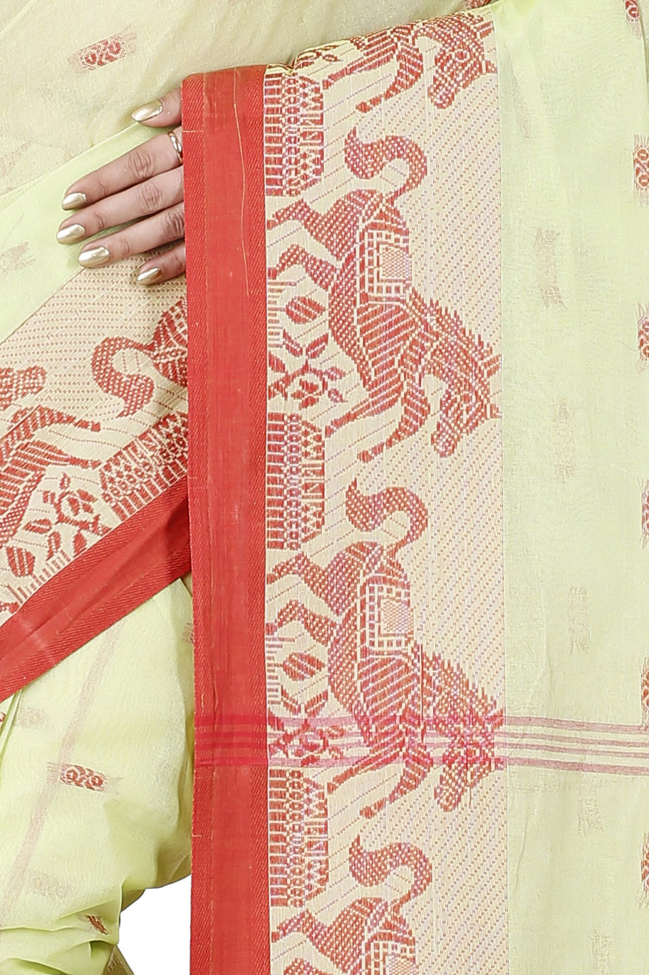 Light Green Pure Cotton Indrani Tant Saree (1018)